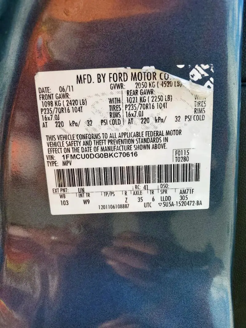 2011 FORD ESCAPE XLT  