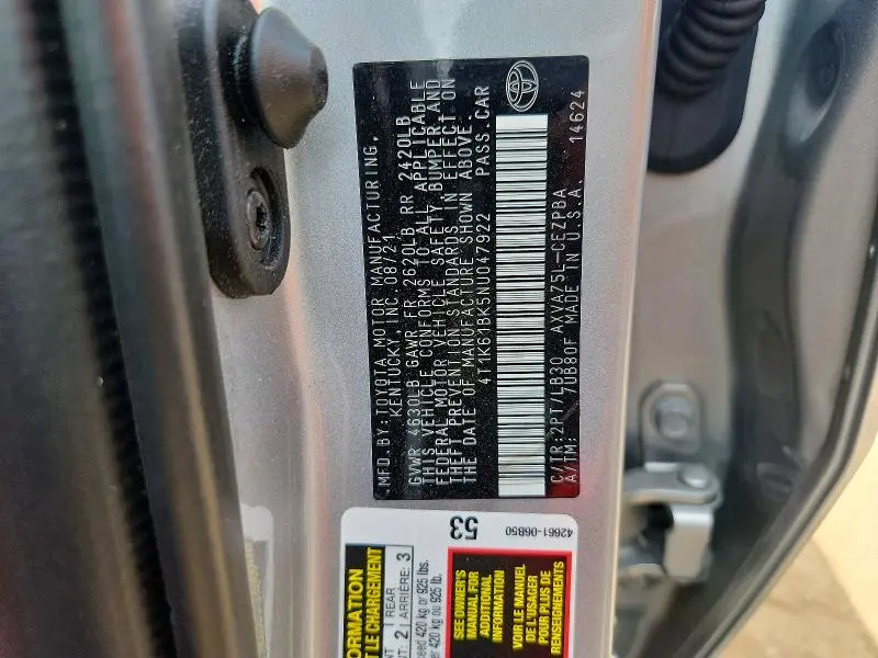 2022 TOYOTA CAMRY XSE  