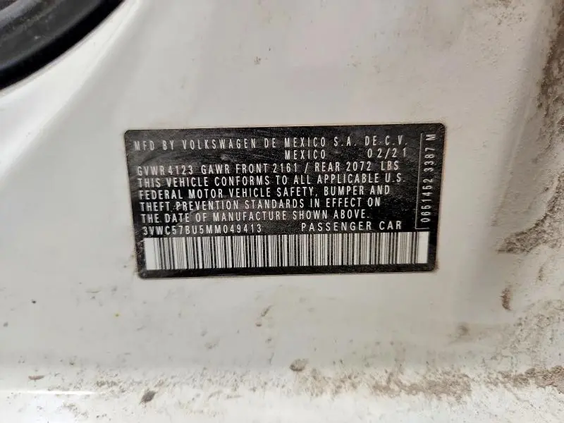 2021 VOLKSWAGEN JETTA S  