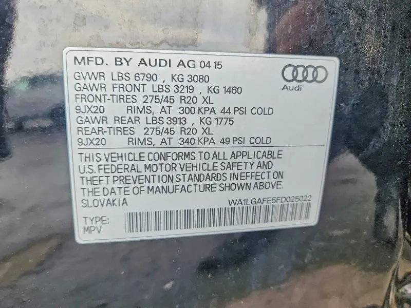 2015 AUDI Q7 PREMIUM PLUS  