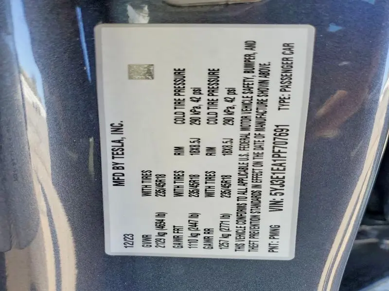 2023 TESLA MODEL 3   