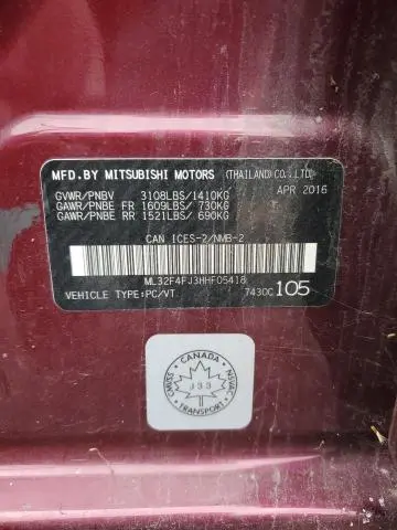 2017 MITSUBISHI MIRAGE G4 SE  