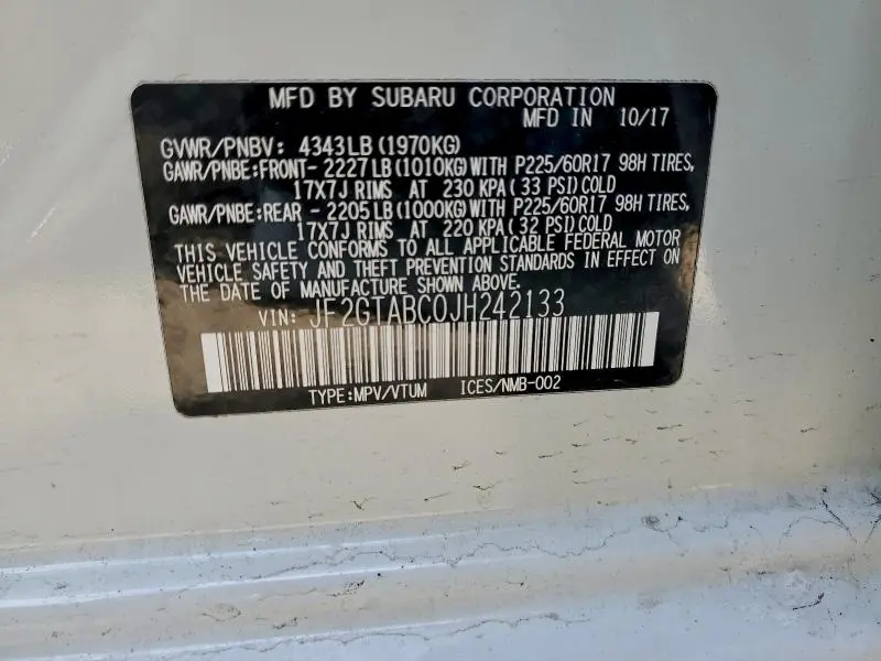 2018 SUBARU CROSSTREK PREMIUM  