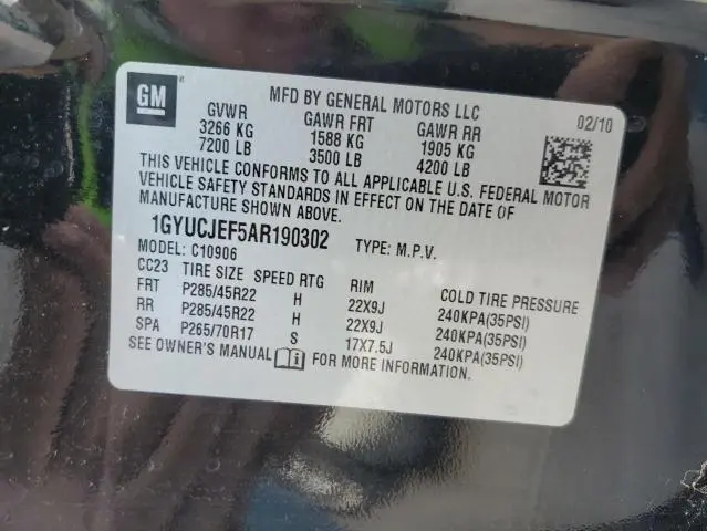 2010 CADILLAC ESCALADE ESV PREMIUM  