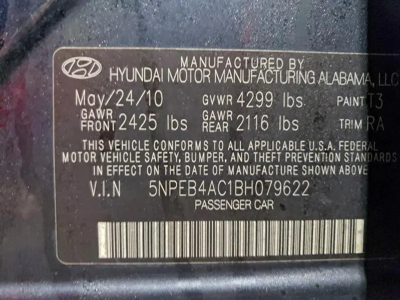 2011 HYUNDAI SONATA GLS  