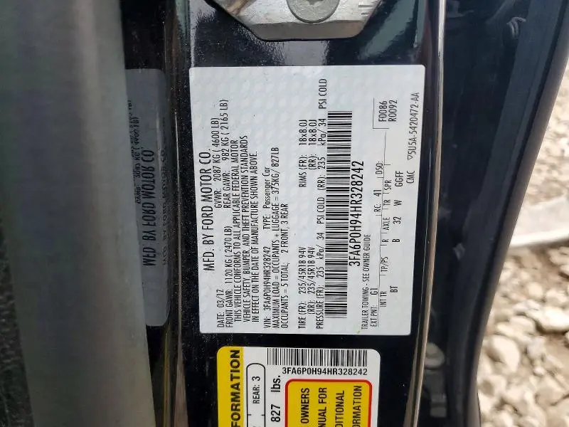 2017 FORD FUSION SE  