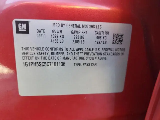 2012 CHEVROLET CRUZE LTZ  