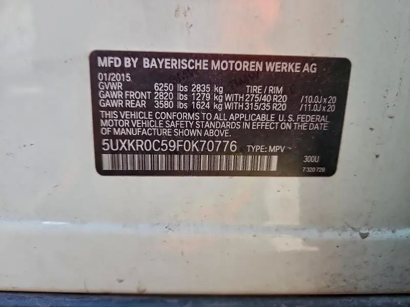 2015 BMW X5 XDRIVE35I  