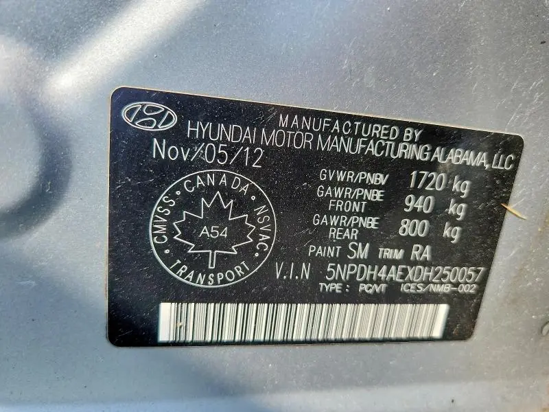 2013 HYUNDAI ELANTRA GLS  