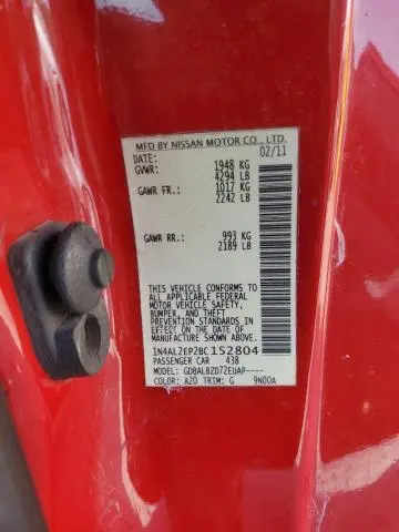 2011 NISSAN ALTIMA S  