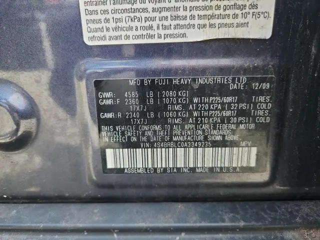 2010 SUBARU OUTBACK 2.5I LIMITED  