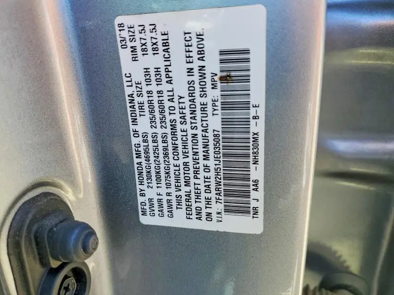 2018 HONDA CR-V EX  