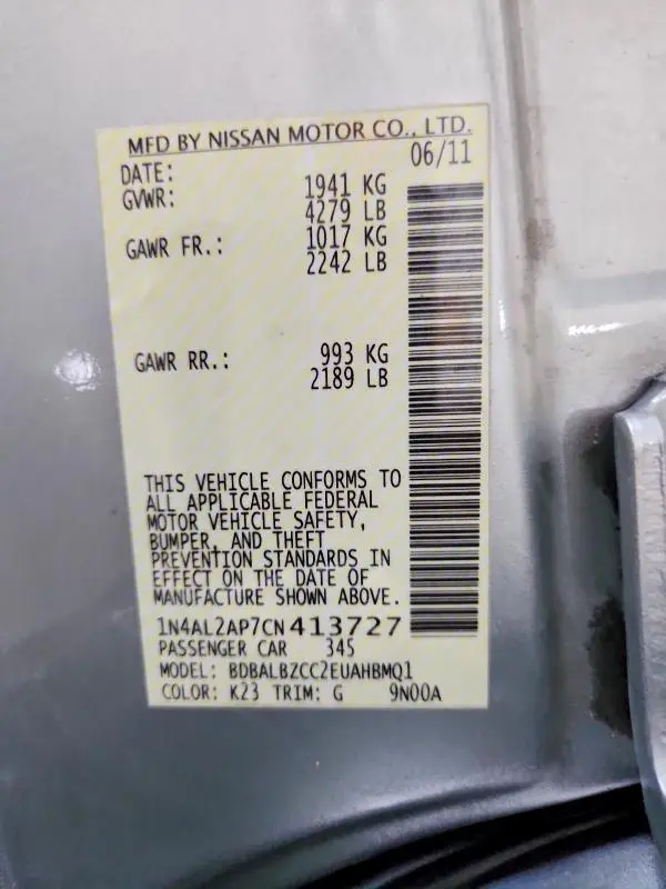 2012 NISSAN ALTIMA 2.5  