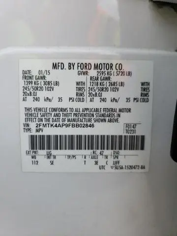 2015 FORD EDGE SPORT  