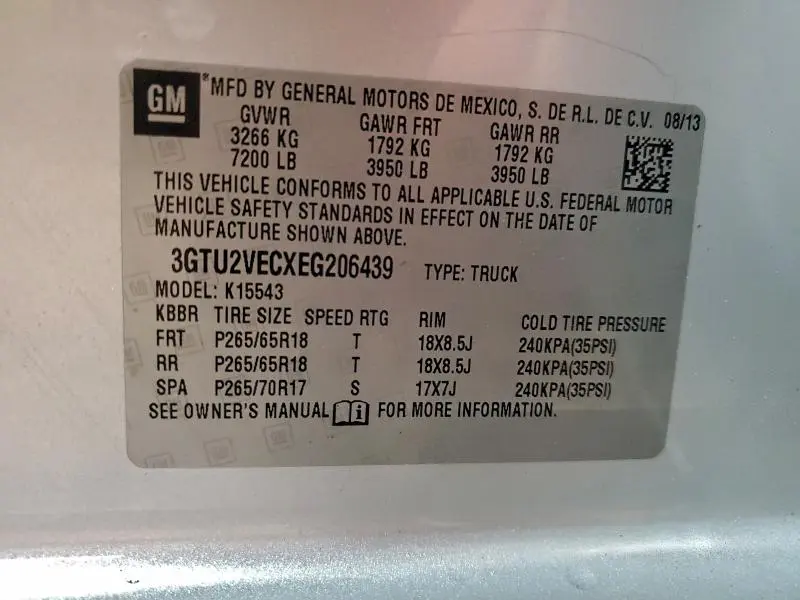 2014 GMC SIERRA K1500 SLT  