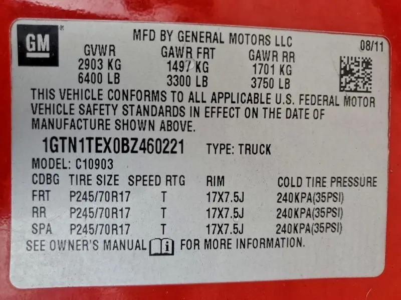 2011 GMC SIERRA C1500  