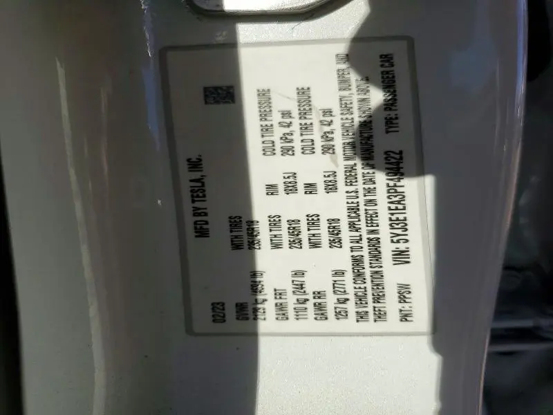 2023 TESLA MODEL 3   