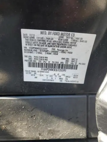 2012 FORD TAURUS SEL  