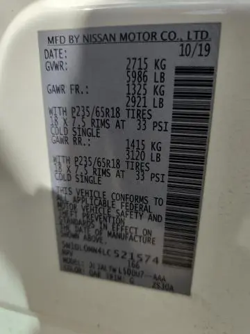 2020 INFINITI QX60 LUXE  