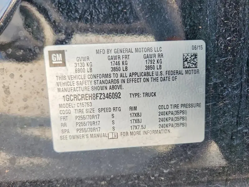 2015 CHEVROLET SILVERADO C1500 LT  