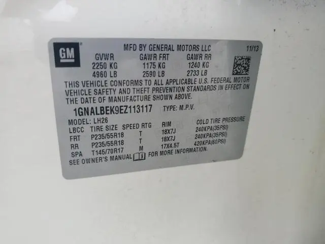 2014 CHEVROLET EQUINOX LT  