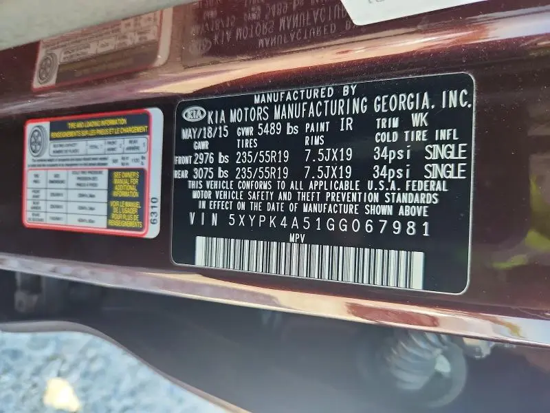 2016 KIA SORENTO SX V6  