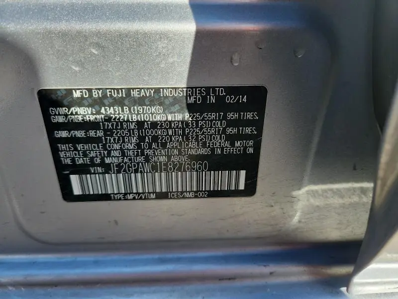 2014 SUBARU XV CROSSTREK 2.0 PREMIUM  