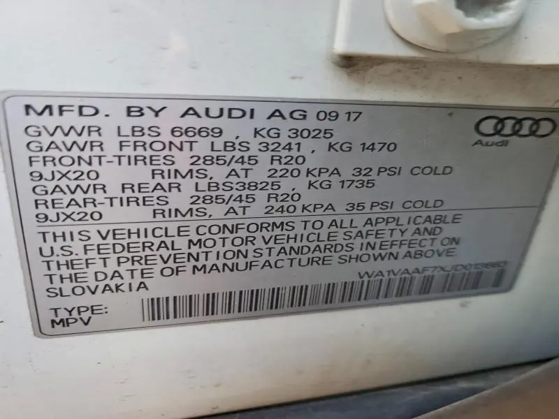 2018 AUDI Q7 PRESTIGE  