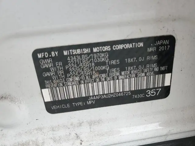 2017 MITSUBISHI OUTLANDER SPORT ES  
