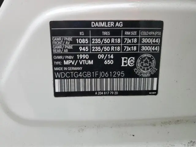 2015 MERCEDES-BENZ GLA 250 4MATIC  