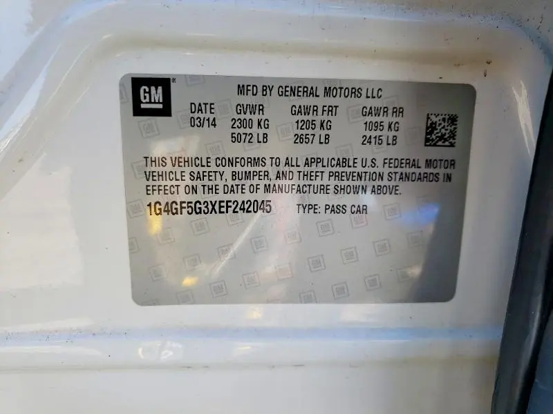 2014 BUICK LACROSSE TOURING  