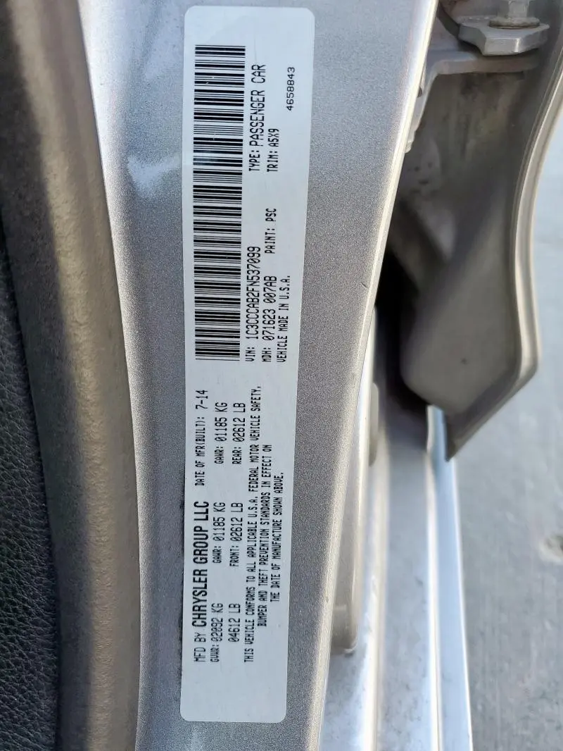 2015 CHRYSLER 200 LIMITED  