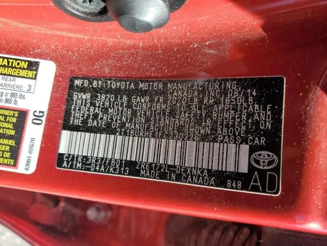 2015 TOYOTA COROLLA L  