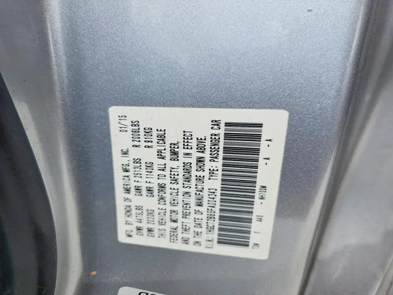 2015 HONDA ACCORD EXL  