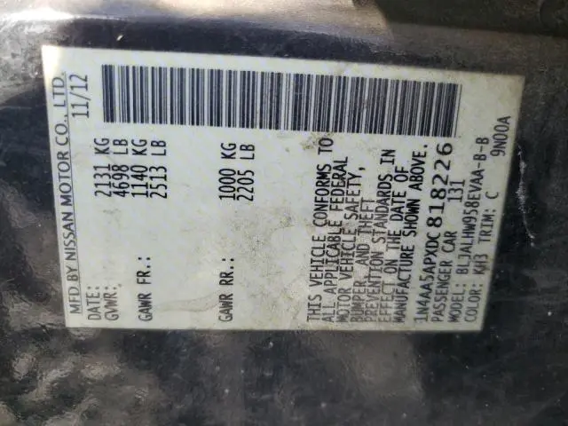 2013 NISSAN MAXIMA S  