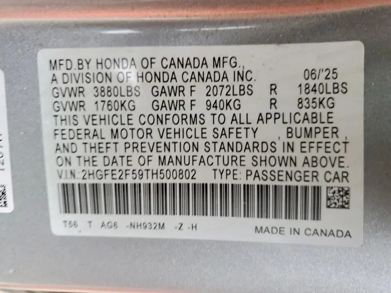2026 HONDA CIVIC SPORT  