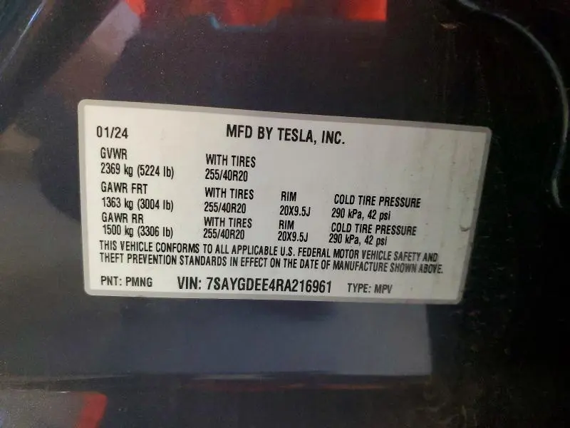 2024 TESLA MODEL Y   