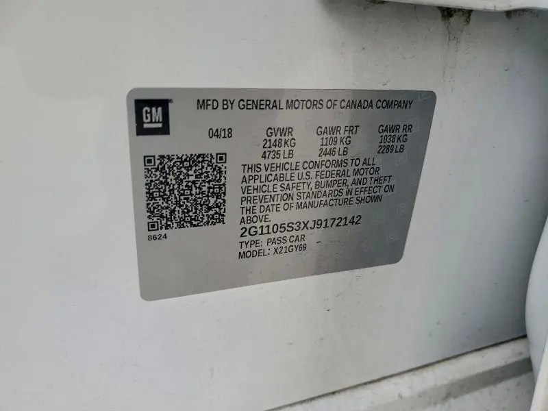 2018 CHEVROLET IMPALA LT  