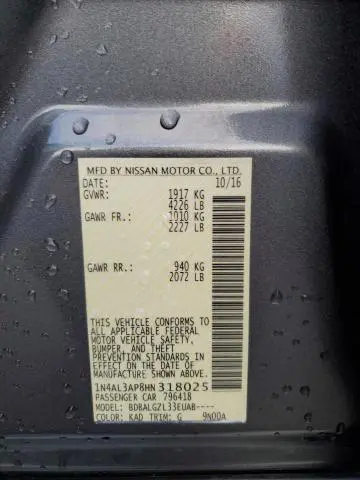 2017 NISSAN ALTIMA 2.5