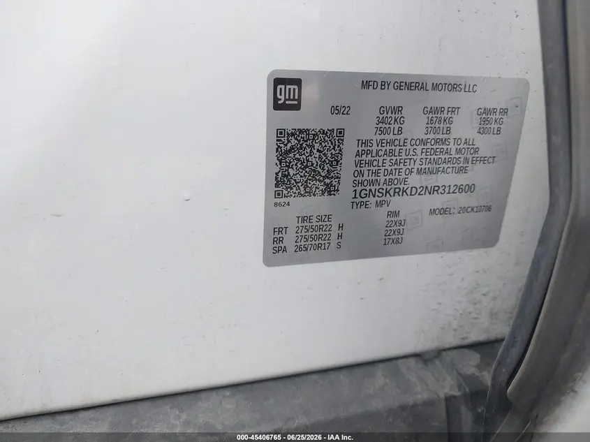 2022 CHEVROLET TAHOE 4WD RST