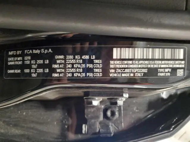 2016 JEEP RENEGADE LATITUDE  