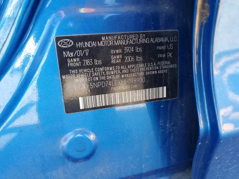 2017 HYUNDAI ELANTRA SE  