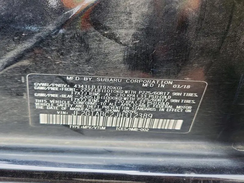 2018 SUBARU CROSSTREK PREMIUM  