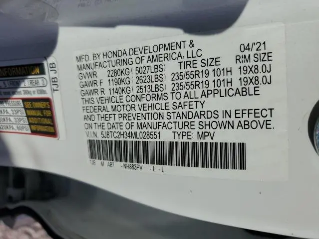 2021 ACURA RDX   