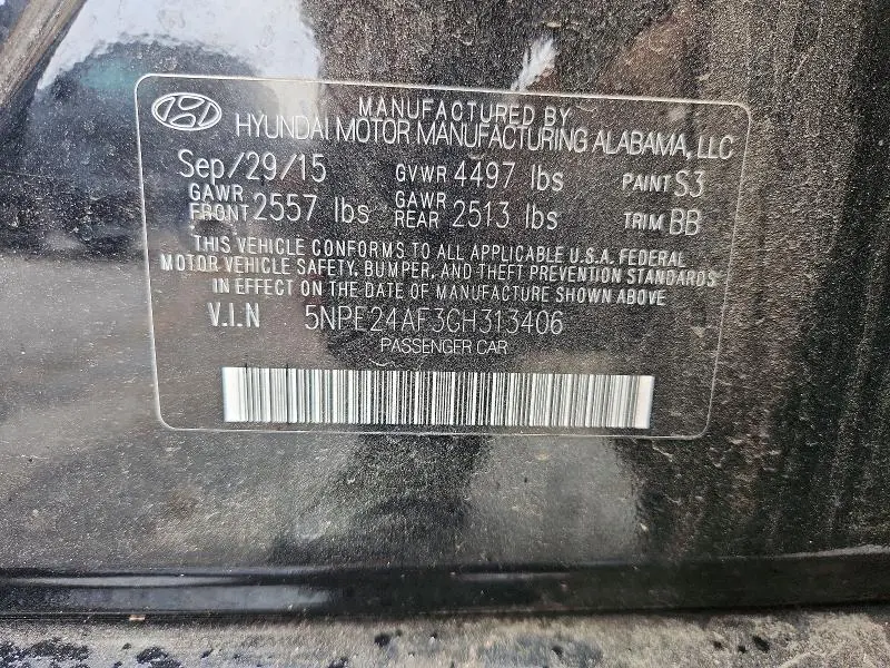 2016 HYUNDAI SONATA SE  