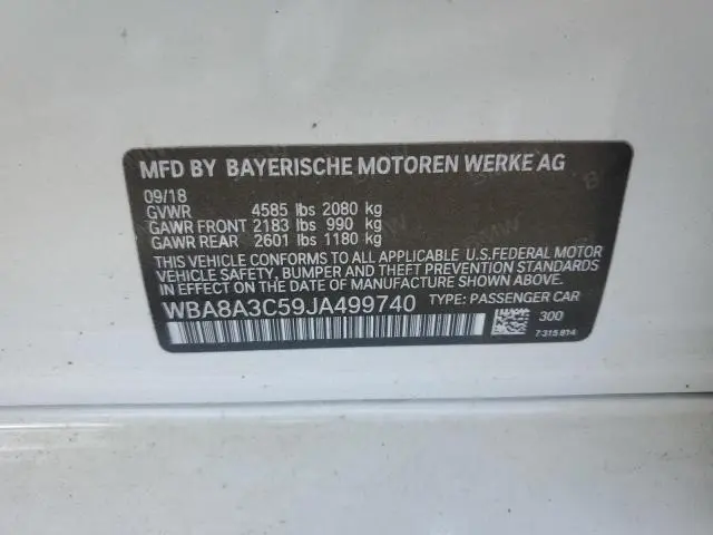 2018 BMW 320 XI  
