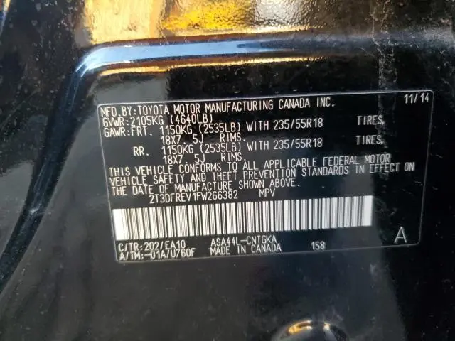 2015 TOYOTA RAV4 LIMITED  