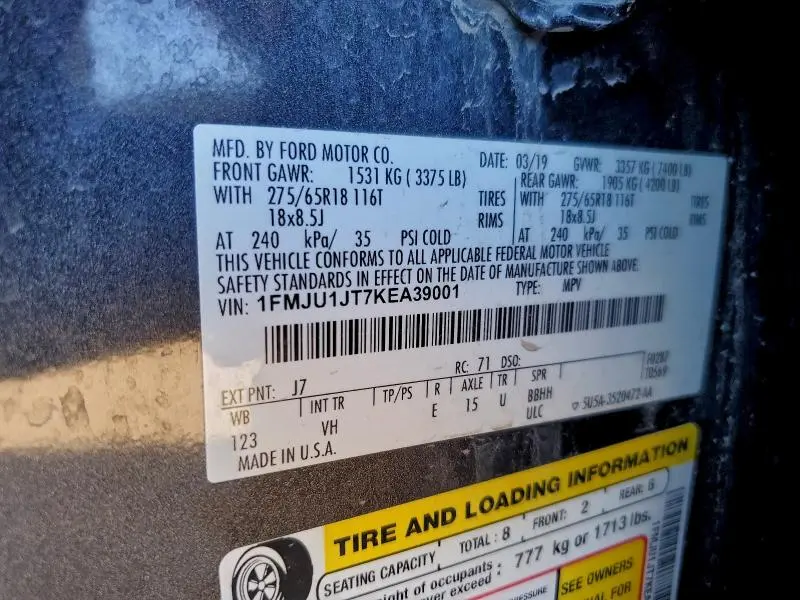 2019 FORD EXPEDITION XLT  