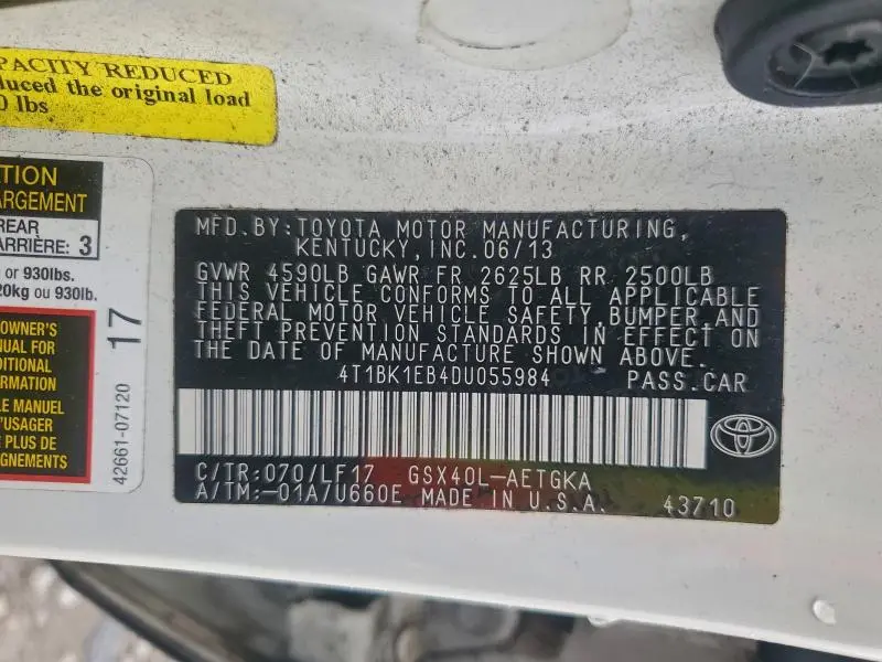 2013 TOYOTA AVALON BASE  