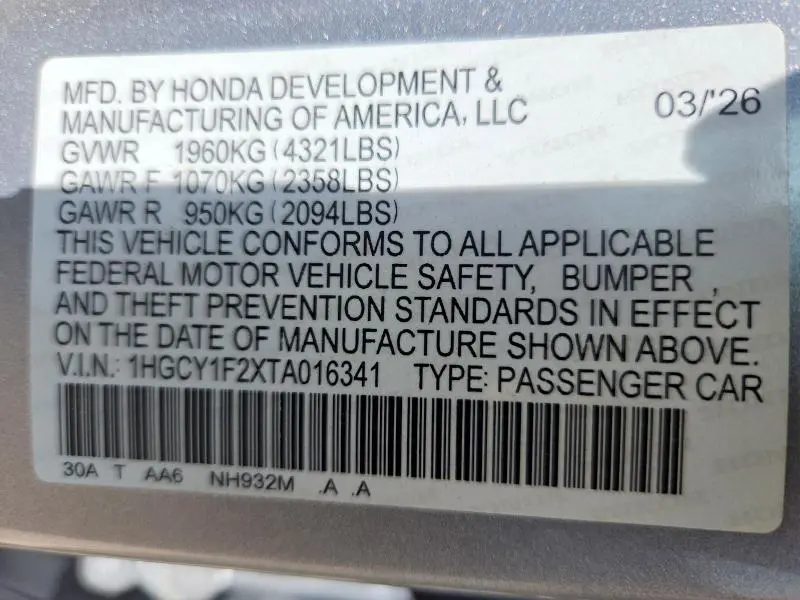 2026 HONDA ACCORD LX  